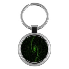 Space Green Hypnotizing Tunnel Animation Hole Polka Green Key Chains (round)  by Mariart