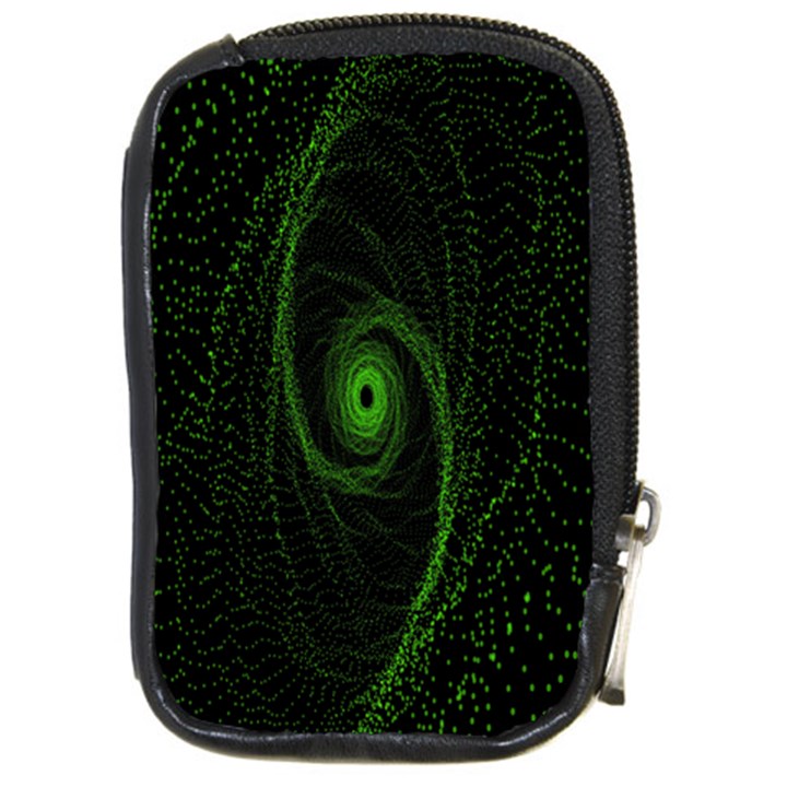 Space Green Hypnotizing Tunnel Animation Hole Polka Green Compact Camera Cases