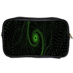 Space Green Hypnotizing Tunnel Animation Hole Polka Green Toiletries Bags by Mariart