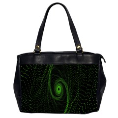 Space Green Hypnotizing Tunnel Animation Hole Polka Green Office Handbags (2 Sides) 