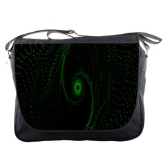 Space Green Hypnotizing Tunnel Animation Hole Polka Green Messenger Bags