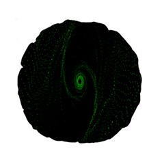 Space Green Hypnotizing Tunnel Animation Hole Polka Green Standard 15  Premium Round Cushions