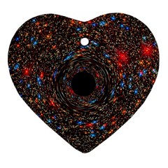 Space Star Light Black Hole Heart Ornament (two Sides)