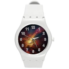 Sun Light Galaxy Round Plastic Sport Watch (m) by Mariart