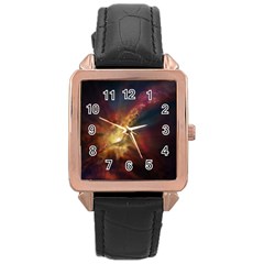 Sun Light Galaxy Rose Gold Leather Watch  by Mariart