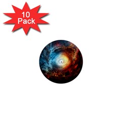 Supermassive Black Hole Galaxy Is Hidden Behind Worldwide Network 1  Mini Buttons (10 Pack) 