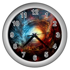 Supermassive Black Hole Galaxy Is Hidden Behind Worldwide Network Wall Clocks (silver)  by Mariart