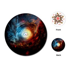 Supermassive Black Hole Galaxy Is Hidden Behind Worldwide Network Playing Cards (round)  by Mariart