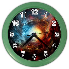 Supermassive Black Hole Galaxy Is Hidden Behind Worldwide Network Color Wall Clocks by Mariart