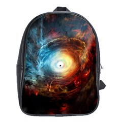 Supermassive Black Hole Galaxy Is Hidden Behind Worldwide Network School Bag (large) by Mariart