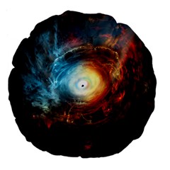 Supermassive Black Hole Galaxy Is Hidden Behind Worldwide Network Large 18  Premium Flano Round Cushions by Mariart