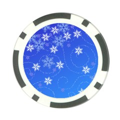 Winter Blue Snowflakes Rain Cool Poker Chip Card Guard