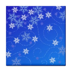 Winter Blue Snowflakes Rain Cool Face Towel by Mariart