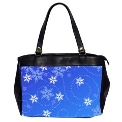 Winter Blue Snowflakes Rain Cool Office Handbags (2 Sides) 