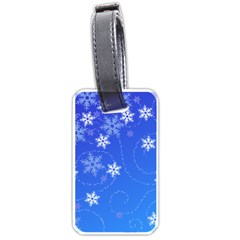 Winter Blue Snowflakes Rain Cool Luggage Tags (one Side) 