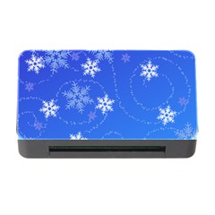 Winter Blue Snowflakes Rain Cool Memory Card Reader With Cf by Mariart