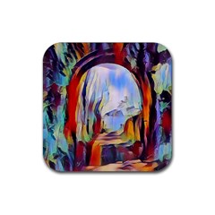 Abstract Tunnel Rubber Square Coaster (4 Pack)  by NouveauDesign