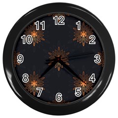 Winter Pattern 11 Wall Clocks (Black)