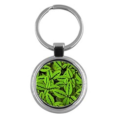 Nature Print Pattern Key Chains (round)  by dflcprints