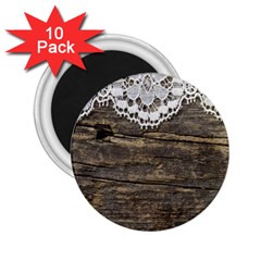 Shabbychicwoodwall 2 25  Magnets (10 Pack) 