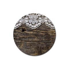 Shabbychicwoodwall Rubber Round Coaster (4 Pack)  by NouveauDesign