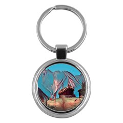 Modern Norway Painting Key Chains (round)  by NouveauDesign