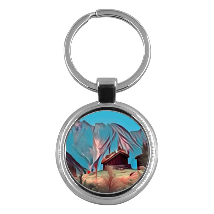 Modern Norway painting Key Chains (Round) 