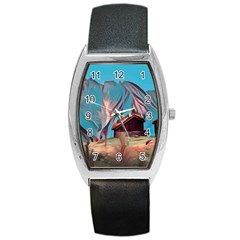 Modern Norway Painting Barrel Style Metal Watch by NouveauDesign