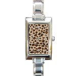 Leopard Print Rectangle Italian Charm Watch Front