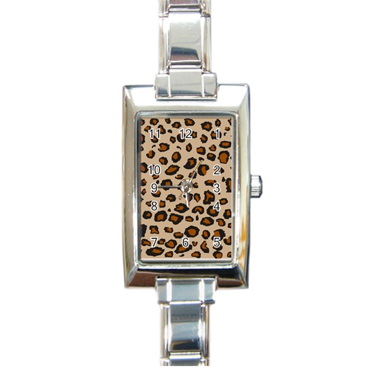 Leopard Print Rectangle Italian Charm Watch