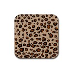 Leopard Print Rubber Coaster (Square) 