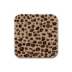 Leopard Print Rubber Square Coaster (4 Pack)  by TRENDYcouture