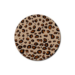 Leopard Print Rubber Coaster (round)  by TRENDYcouture