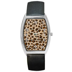 Leopard Print Barrel Style Metal Watch by TRENDYcouture