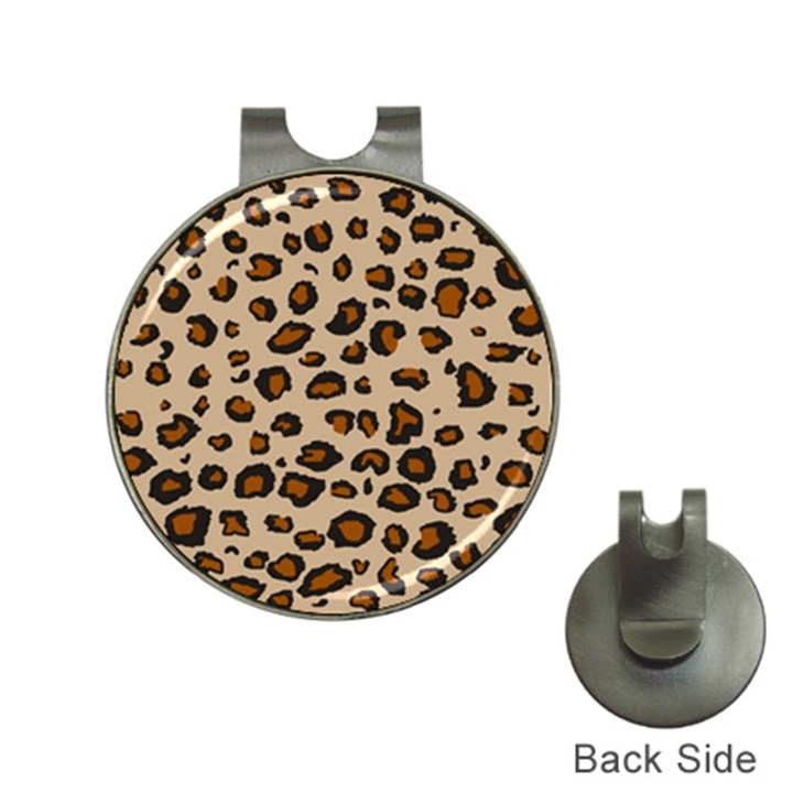 Leopard Print Hat Clips with Golf Markers