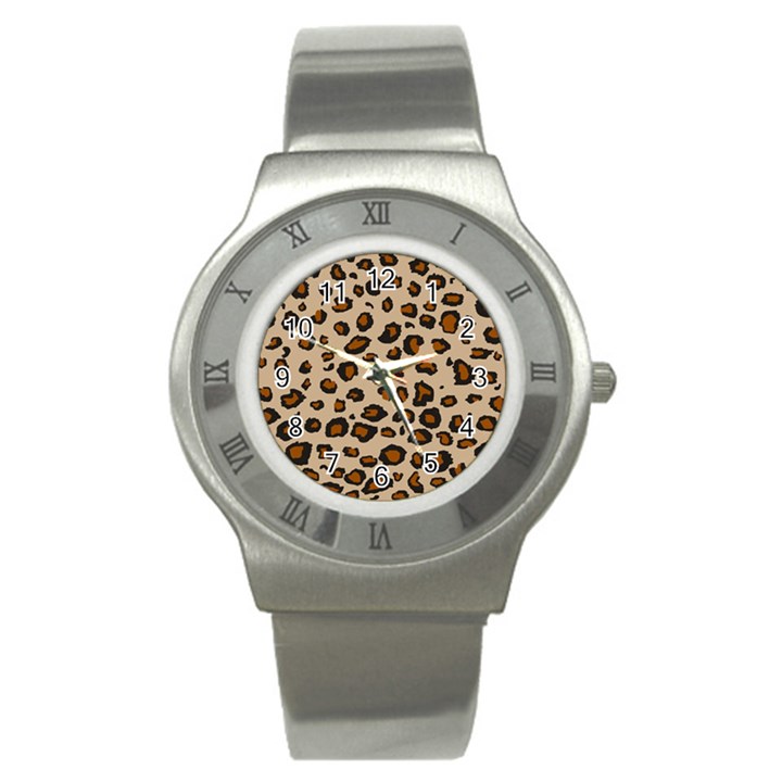 Leopard Print Stainless Steel Watch