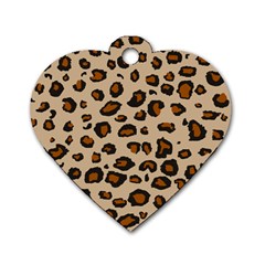 Leopard Print Dog Tag Heart (one Side) by TRENDYcouture