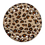 Leopard Print Round Filigree Ornament (Two Sides) Front