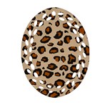Leopard Print Oval Filigree Ornament (Two Sides)