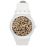Leopard Print Round Plastic Sport Watch (M)