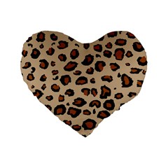 Leopard Print Standard 16  Premium Heart Shape Cushions by TRENDYcouture