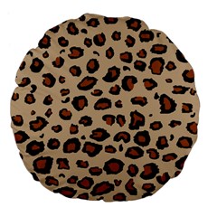 Leopard Print Large 18  Premium Flano Round Cushions by TRENDYcouture