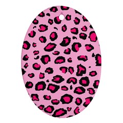 Pink Leopard Ornament (Oval)