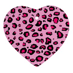 Pink Leopard Ornament (heart) by TRENDYcouture