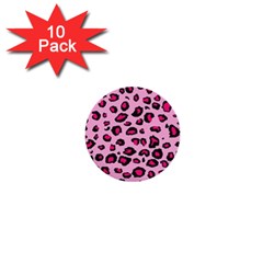 Pink Leopard 1  Mini Buttons (10 Pack) 