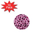 Pink Leopard 1  Mini Buttons (10 pack) 