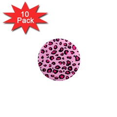 Pink Leopard 1  Mini Magnet (10 Pack) 