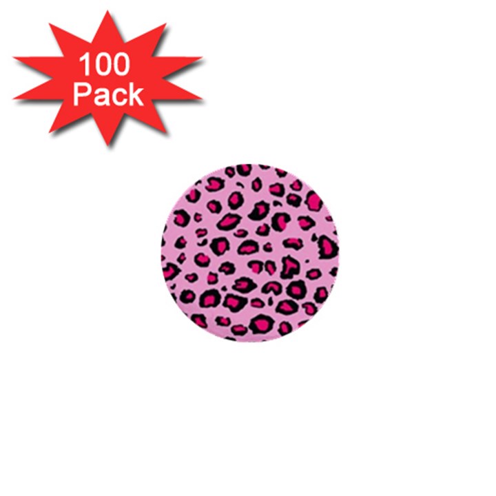 Pink Leopard 1  Mini Buttons (100 pack) 