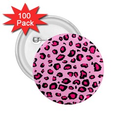 Pink Leopard 2 25  Buttons (100 Pack) 