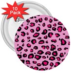 Pink Leopard 3  Buttons (10 pack) 